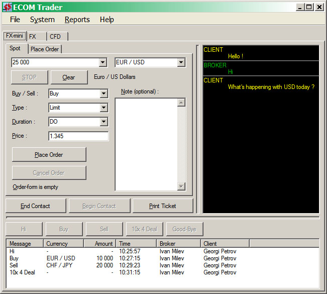 EComTrader screenshot